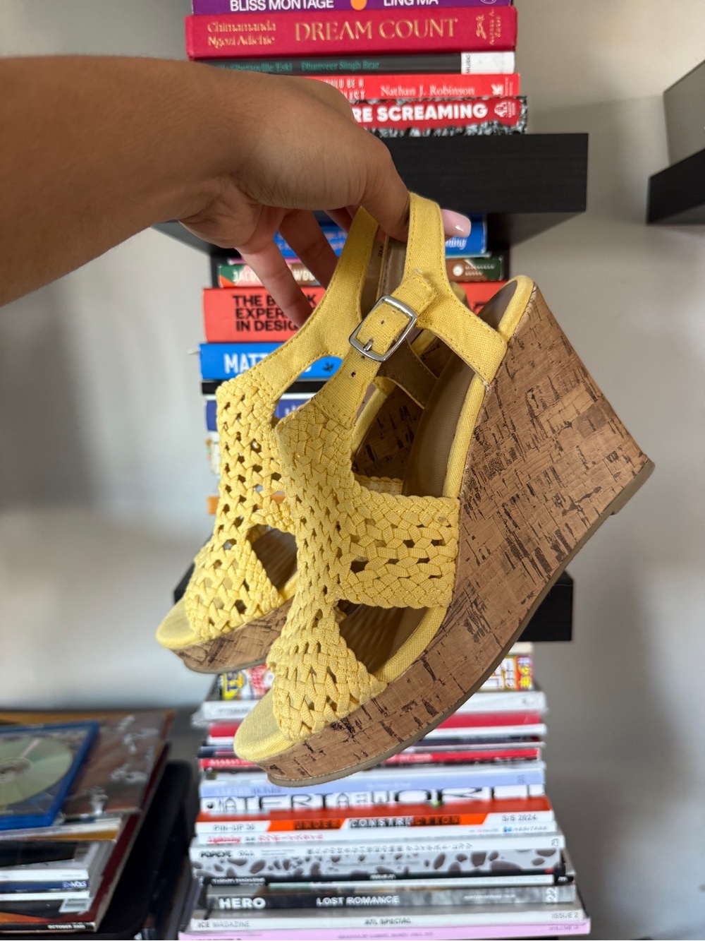 Woven Yellow Wedges